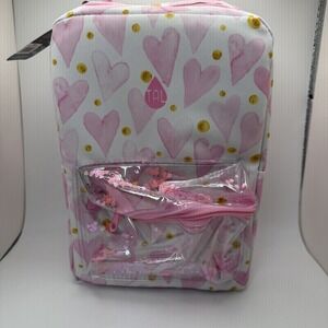 NWT Tal Pink & White Hearts Insulated Lunch Box, Kids‎ Lunchbag